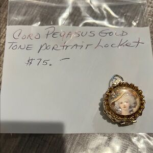 Gold Tone Portrait Locket